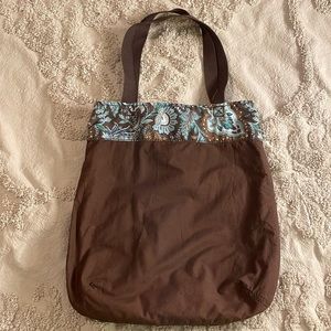 Blue & Brown Paisley Flip Inside Out Tote